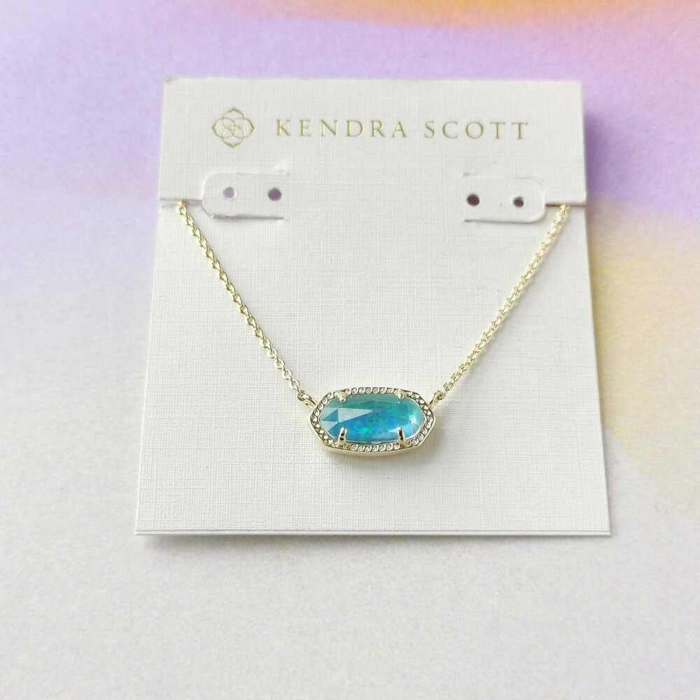 Kendra Scott Gold Necklace with Blue Stone